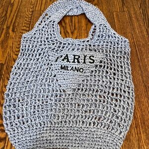 Paris Straw Tote Bag NWOT